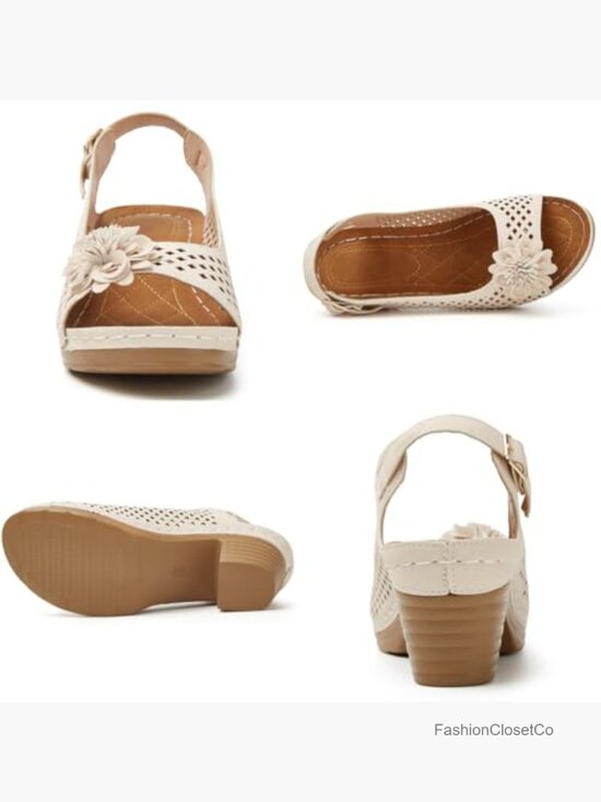 Women Women\'s Platform Heels Block Chunky Sandals Open Toe Ankle Strap Fashion Dress
